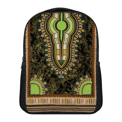 Orange And Black African Dashiki Print Casual Backpack