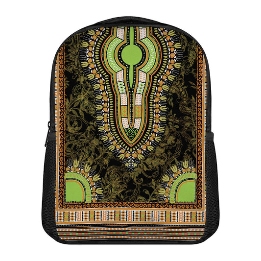 Orange And Black African Dashiki Print Casual Backpack