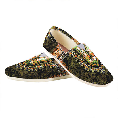 Orange And Black African Dashiki Print Casual Shoes