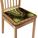 Orange And Black African Dashiki Print Chair Cushion Cover