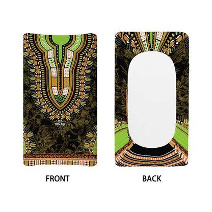 Orange And Black African Dashiki Print Changing Pad Cover
