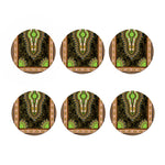 Orange And Black African Dashiki Print Coaster Set