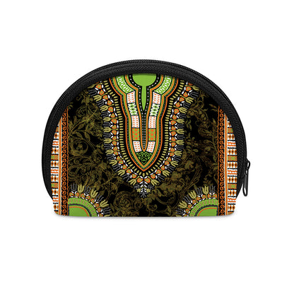 Orange And Black African Dashiki Print Coin Purse