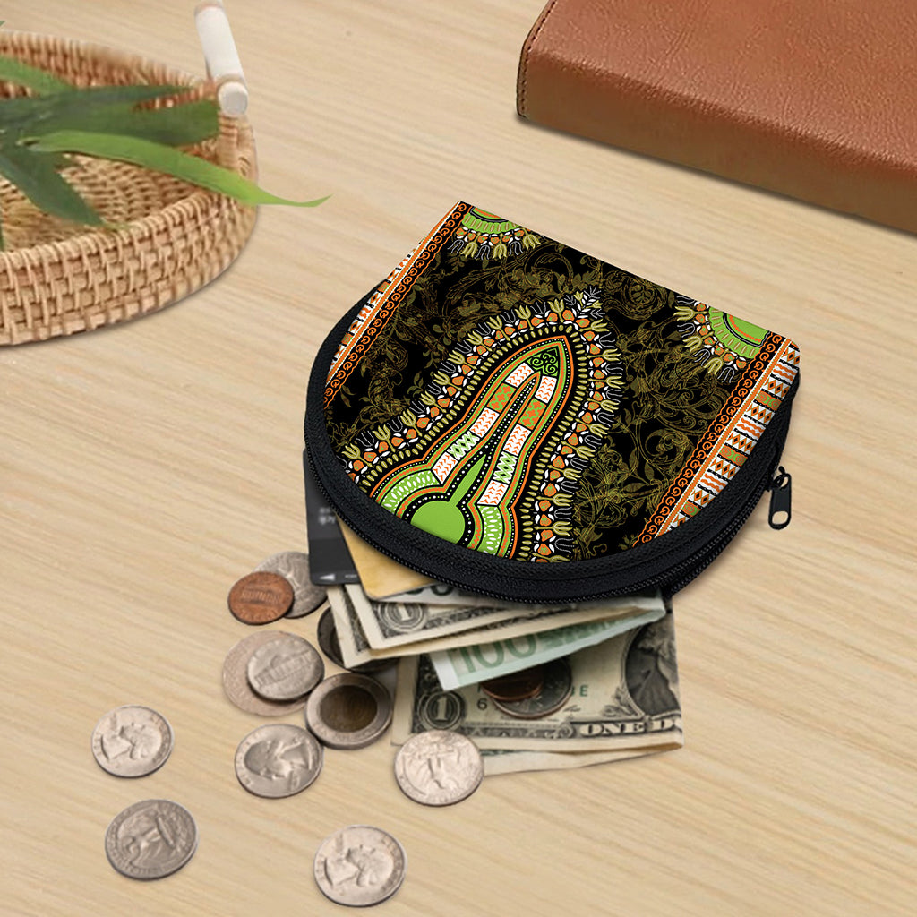 Orange And Black African Dashiki Print Coin Purse