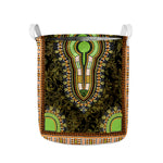 Orange And Black African Dashiki Print Collapsible Laundry Basket