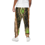 Orange And Black African Dashiki Print Cotton Pants
