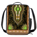 Orange And Black African Dashiki Print Crossbody Lunch Bag