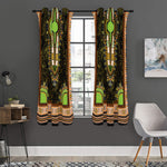 Orange And Black African Dashiki Print Curtain
