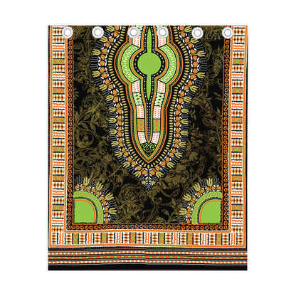Orange And Black African Dashiki Print Curtain