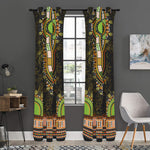 Orange And Black African Dashiki Print Curtain