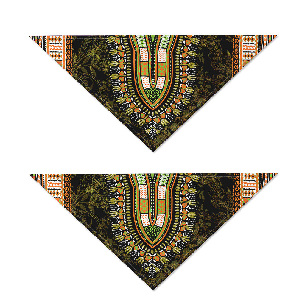 Orange And Black African Dashiki Print Dog Bandana
