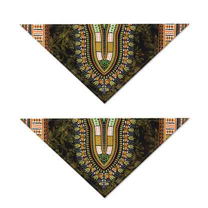 Orange And Black African Dashiki Print Dog Bandana