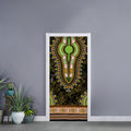 Orange And Black African Dashiki Print Door Sticker