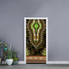 Orange And Black African Dashiki Print Door Sticker