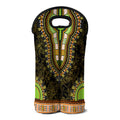 Orange And Black African Dashiki Print Double Neoprene Wine Tote