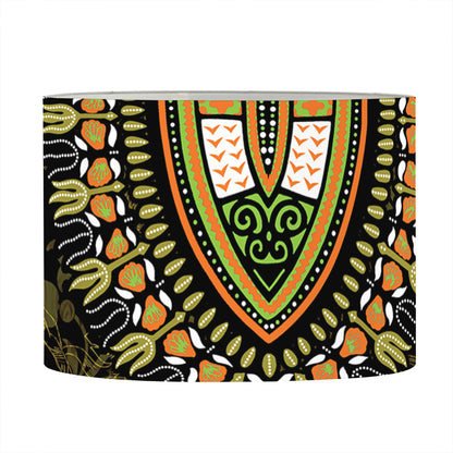 Orange And Black African Dashiki Print Drum Lamp Shade