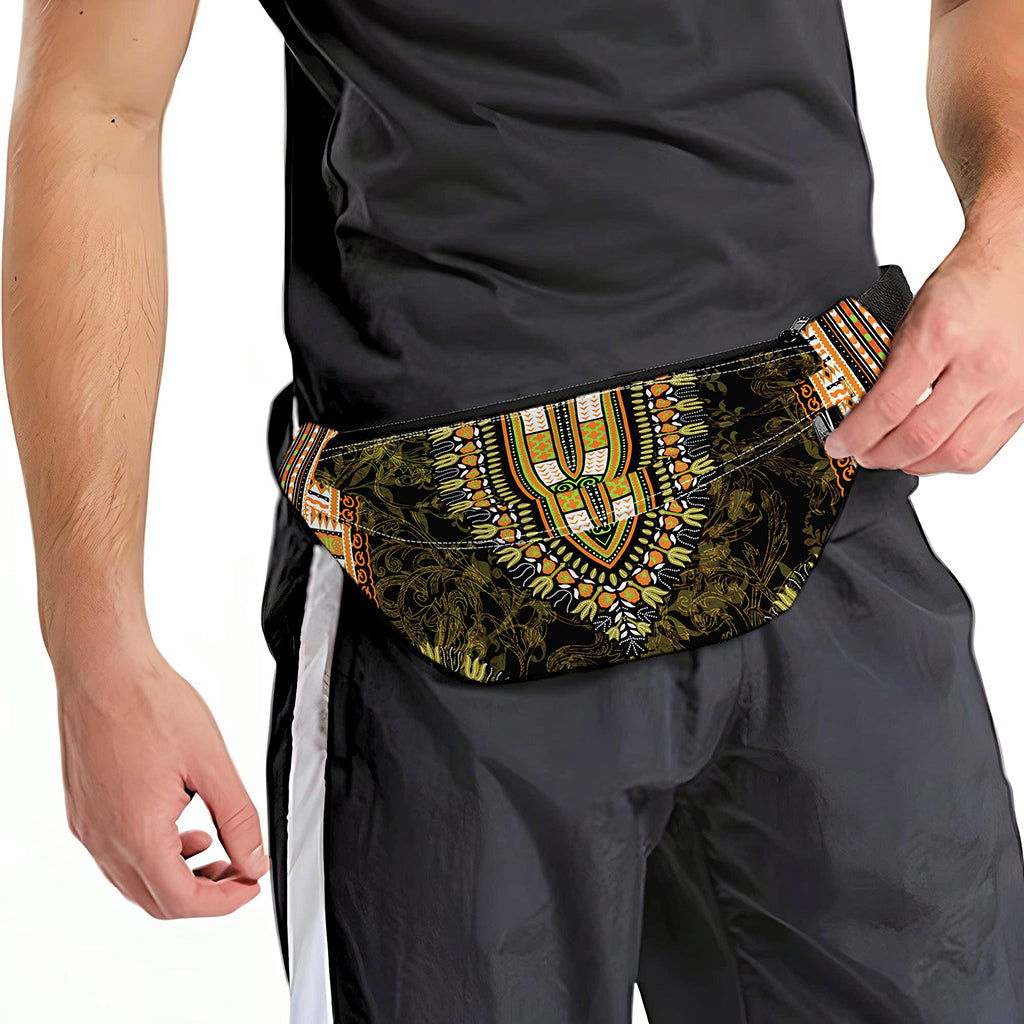 Orange And Black African Dashiki Print Fanny Pack