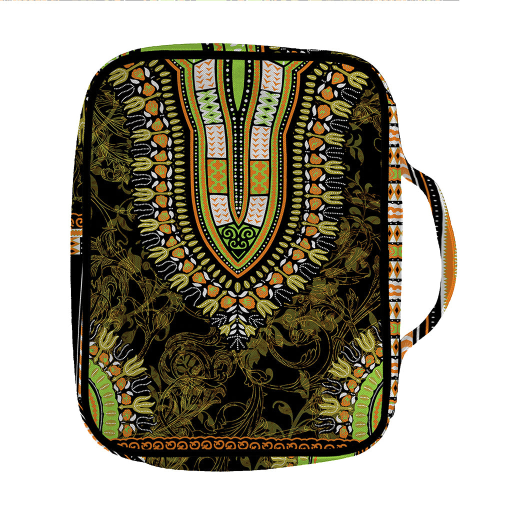 Orange And Black African Dashiki Print Front Pocket Bible Bag