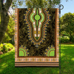 Orange And Black African Dashiki Print Garden Flag