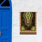 Orange And Black African Dashiki Print Garden Flag