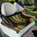Orange And Black African Dashiki Print Golf Cart Seat Cover