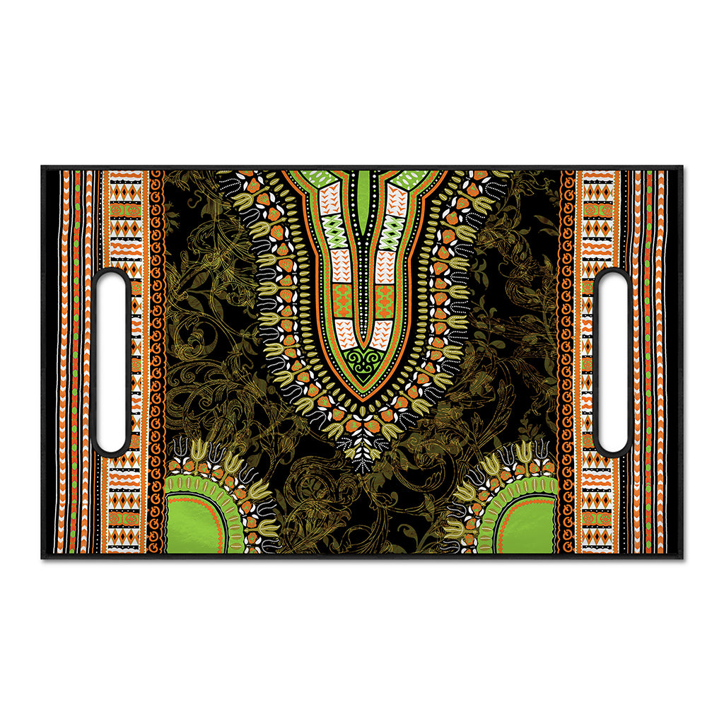 Orange And Black African Dashiki Print Golf Cart Seat Cover