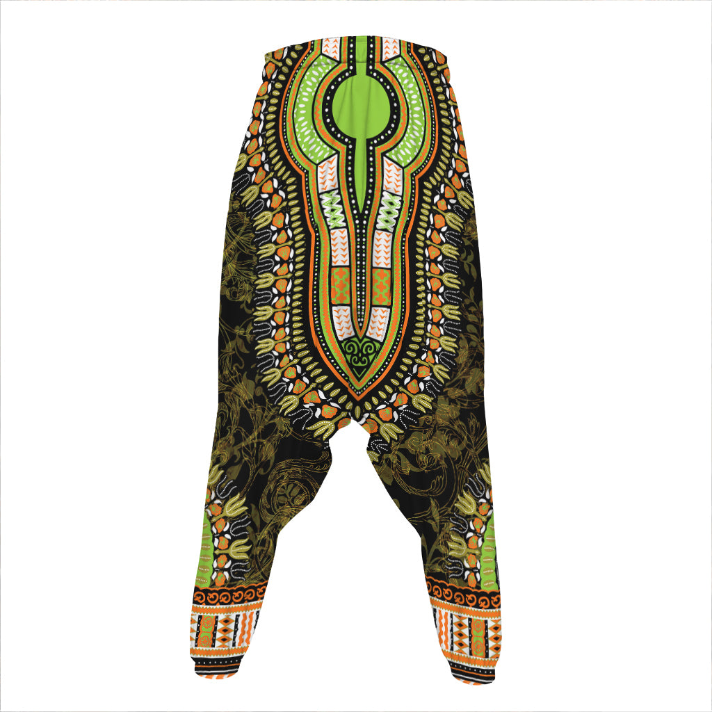 Orange And Black African Dashiki Print Hammer Pants