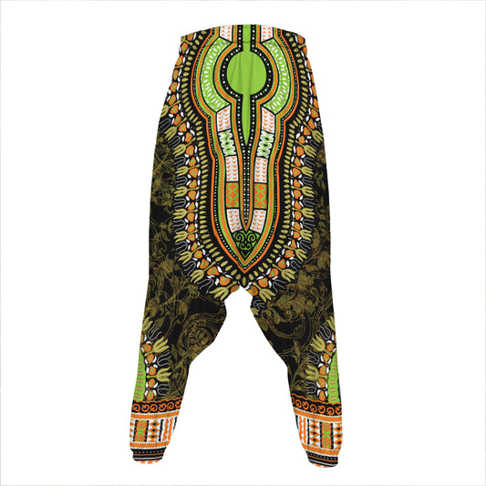 Orange And Black African Dashiki Print Hammer Pants