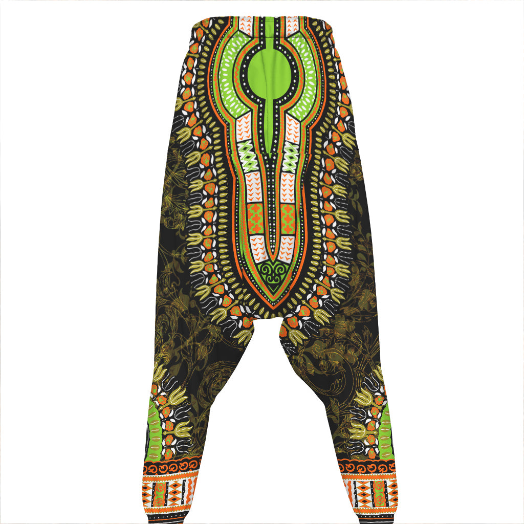 Orange And Black African Dashiki Print Hammer Pants
