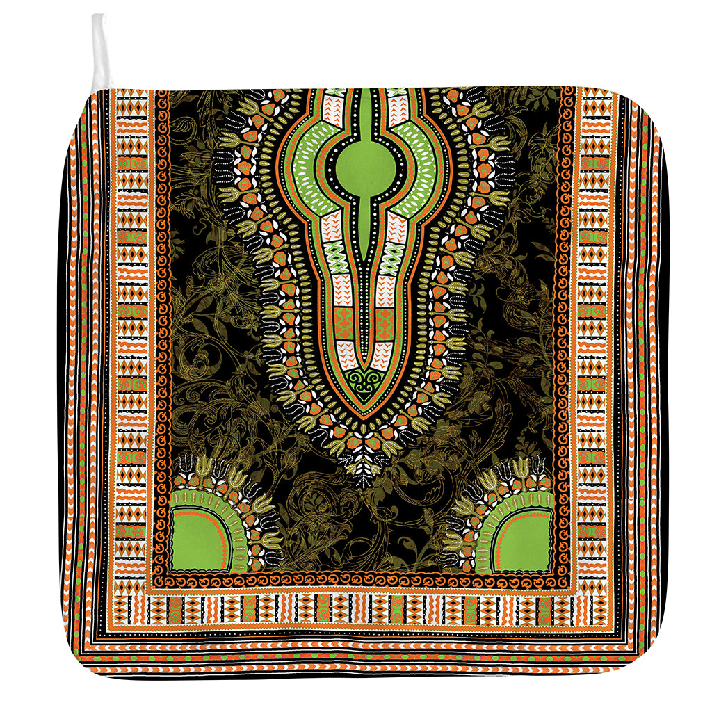 Orange And Black African Dashiki Print Hand Towel