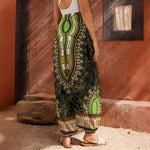 Orange And Black African Dashiki Print Harem Pants