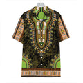 Orange And Black African Dashiki Print Hawaiian Shirt