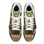 Orange And Black African Dashiki Print High Top Leather Sneakers