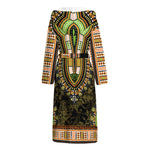 Orange And Black African Dashiki Print Hooded Bathrobe