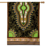 Orange And Black African Dashiki Print House Flag