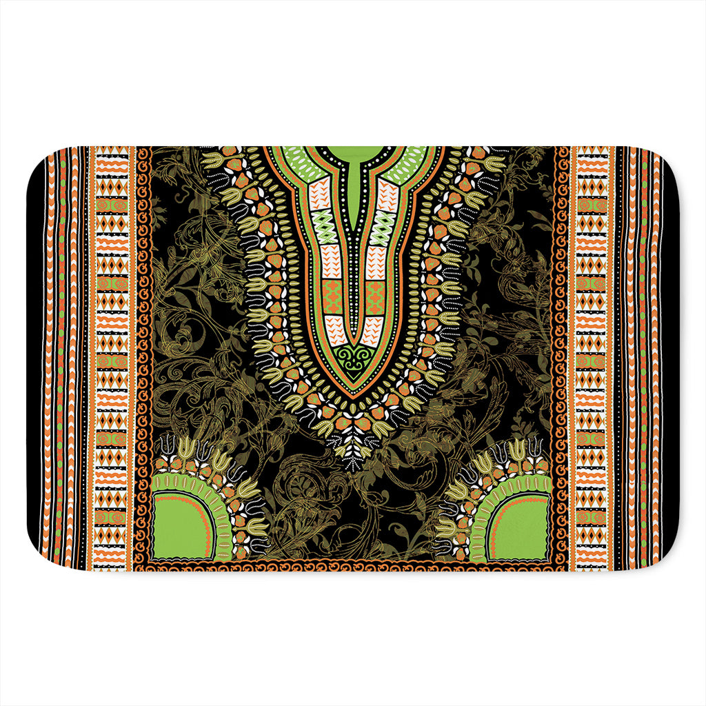 Orange And Black African Dashiki Print Indoor Door Mat