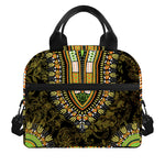 Orange And Black African Dashiki Print Insulated Lunch Bag