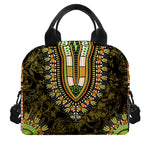 Orange And Black African Dashiki Print Insulated Lunch Bag