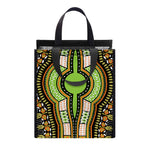 Orange And Black African Dashiki Print Insulated Lunch Tote