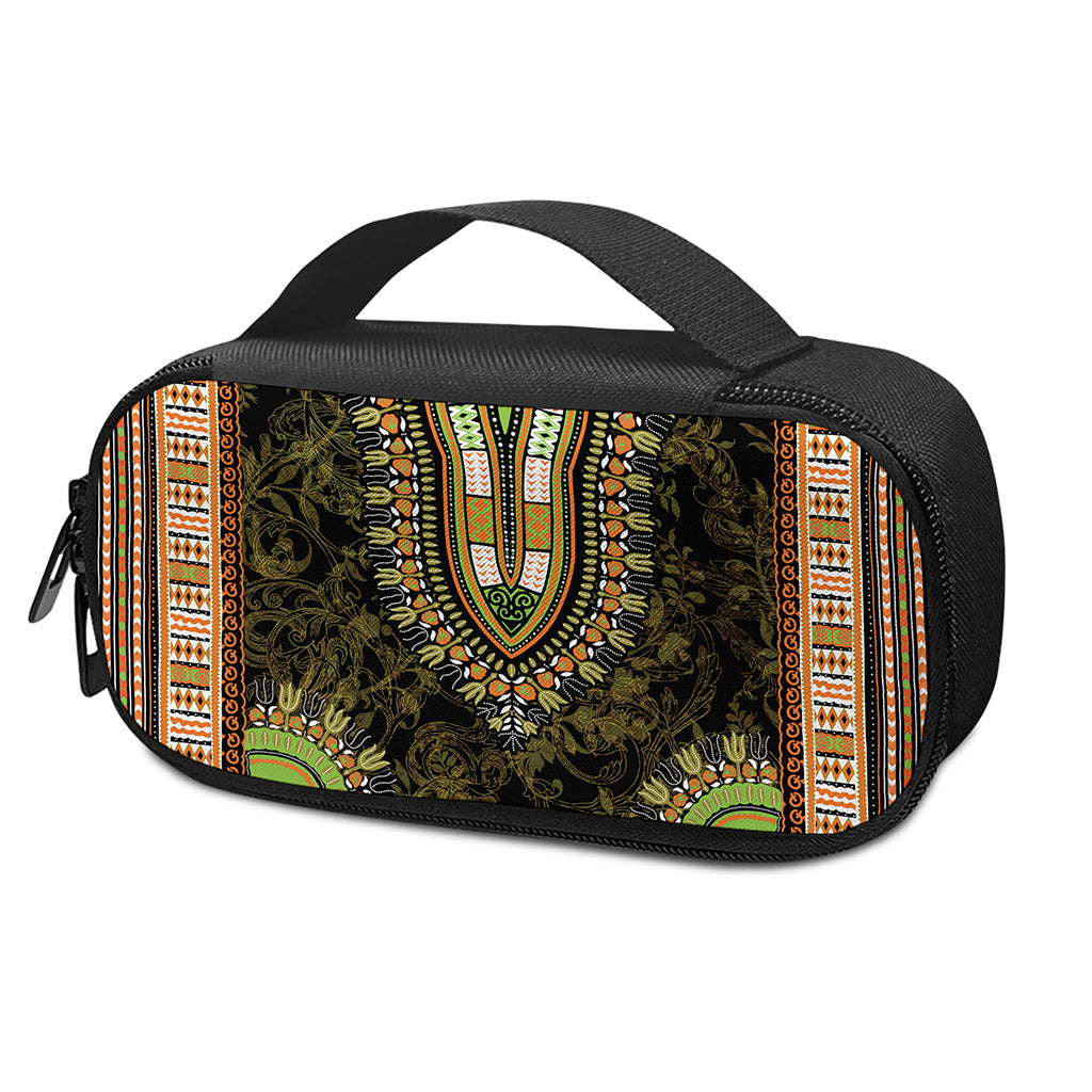 Orange And Black African Dashiki Print Insulin Cooler Travel Case