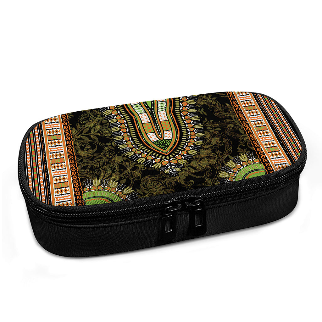 Orange And Black African Dashiki Print Insulin Cooler Travel Case