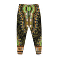 Orange And Black African Dashiki Print Jogger Pants