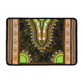 Orange And Black African Dashiki Print Kitchen Mat