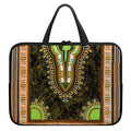Orange And Black African Dashiki Print Laptop Sleeve With Handle