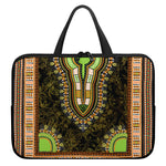 Orange And Black African Dashiki Print Laptop Sleeve With Handle