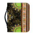 Orange And Black African Dashiki Print Leather Bible Cover