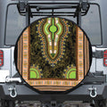 Orange And Black African Dashiki Print Leather Spare Tire Cover