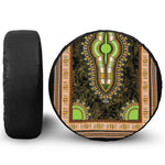 Orange And Black African Dashiki Print Leather Spare Tire Cover