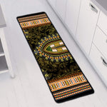 Orange And Black African Dashiki Print Long Kitchen Mat