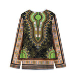 Orange And Black African Dashiki Print Long Sleeve Short Coat